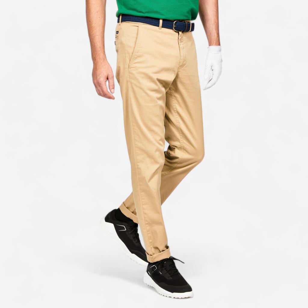 Men's golf cotton chino trousers - MW500 blue